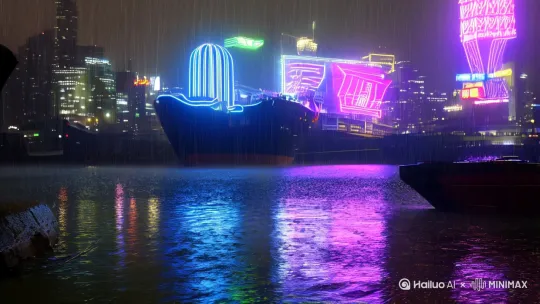 *《風雨中的諾言》**  
斑驳的伞沿割碎霓虹，  
你睫毛垂落整座港都的雨。  
鞋跟敲响積水的莫尔斯密码——  
「即使雷声食言，我仍在此处生根」  

残破路灯吞下我们的影子，  
铁锈在掌心繁殖成纠缠的藤。  
你说风暴是偷渡客的摇篮曲，  
颤抖的拥抱却泄露潮汐涨落  

（副歌）  
当城市在玻璃帷幕后溶解，  
握紧双手就是我们的天。  
所有崩塌的刻度里，  
你始终是垂直落向我肩的  
那道不锈的闪电 by Hailuo AI Video Generator