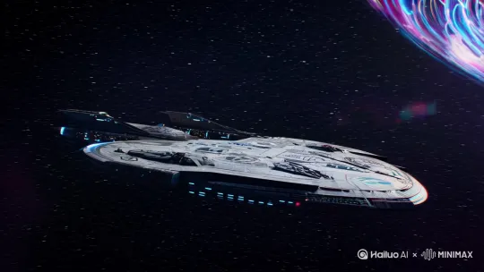 蜂巢星际战舰穿越空间跳跃点到1万光年外的星系 by Hailuo AI Video Generator