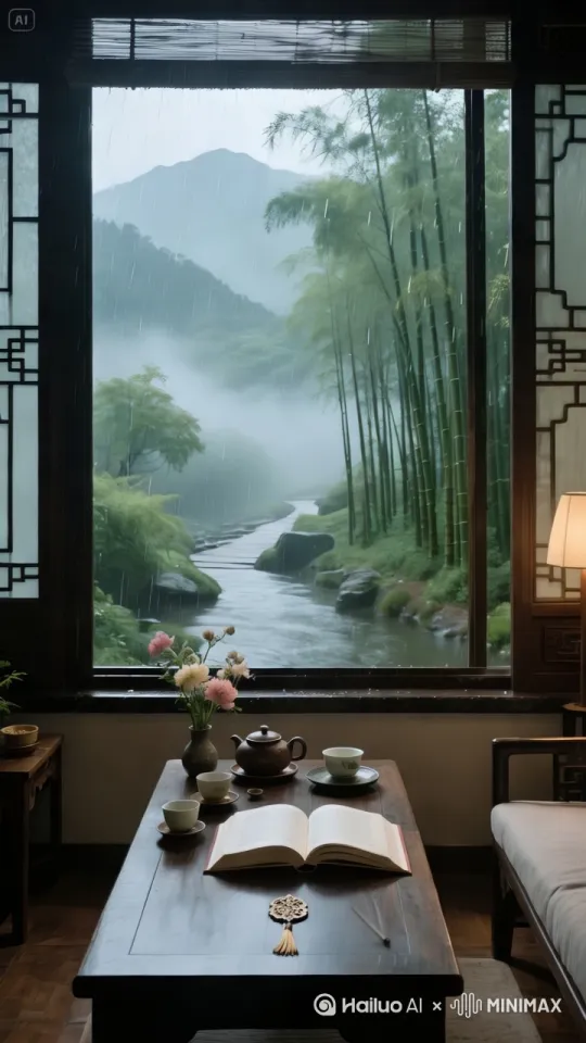 镜头缓慢向前移动，然后伸出窗外，望向远方， by Hailuo AI Video Generator