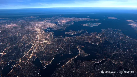 文案1：从神的视角从地球俯瞰中国（全景）；
文案二：慢慢对中国形成一个保护罩（俯视）
文案三：形成一个“结节”，对中国进行总体安全的保护 by Hailuo AI Video Generator