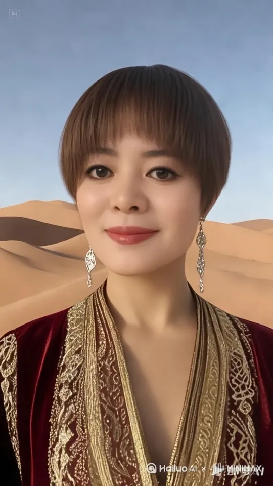 **[场景构图]**  
- **地理坐标**：颐和园昆明湖西堤，十七孔桥在远处若隐若现  
- **时间切片**：初秋黄昏，夕阳在佛香阁檐角镀上金边  
- **动态元素**：柳叶擦过汉白玉栏杆，旗袍下摆随步幅荡起0.5厘米的涟漪  

---

**[人物特写]**  
- **服饰语言**：  
  ① 湖蓝真丝旗袍泛着柔润的冷调光泽，银线刺绣碎花随腰线走势绽放  
  ② 珍珠母贝扣从颈侧蜿蜒至右胯，与耳垂上的月光石形成材质对仗  
- **肢体美学**：  
  ① 左手虚搭汉白玉栏杆，青筋在冷白皮肤下显出力量感  
  ② 右手执缂丝团扇，扇柄流苏与昆明湖波光共振  

---

**[光影方程式]**  
- **主光源**：  
  45°侧逆光穿透柳帘，在旗袍表面投射出斑驳的影纹  
- **反射光**：  
  昆明湖水波将金色光斑折射到下颌线，制造天然高光点  
- **色彩公式**：  
  青黛瓦当（背景）: 暖金余晖（环境光）: 雾霾蓝旗袍=5:3:2  

---

**[电影语法]**  
- **运镜逻辑**：  
  先以无人机俯拍长镜头锁定蜿蜒的湖岸线，再切换至斯坦尼康跟拍三秒步态，最终定格在团扇边缘悬停的枯叶  
- **景深策略**：  
  前景虚化飘落的银杏叶，中景锐化旗袍腰际的褶皱暗纹，背景模糊化处理游客群像  

---

**[隐喻系统]**  
- **服饰符号**：  
  真丝材质反射光斑——现代女性刚柔并济的生存智慧  
- **环境象征**：  
  西堤六桥的曲线与佛香阁直线——传统规训与自我意志的角力  
- **道具深意**：  
  团扇半遮面——保留30%的神秘感是女性行走社会的生存法则  

---

**[声效参数]**  
- 3:7配比环境音：  
  三成远处游船马达的闷响，七成近处绣花鞋底摩擦石板的沙沙声  
- 突然打破寂静：  
  团扇坠落的流苏缠住栏杆，玉石相击发出清越的"叮"——象征意外打破完美表象  

---

**[终极镜头]**  
摄像机从湖底仰拍：  
涟漪中的倒影扭曲重组，现代剪裁旗袍与朝服官补在波纹中交替闪现，  
画外音切入琉璃瓦坠落的慢镜头音效，完成古今女性生存困境的蒙太奇转场。 by Hailuo AI Video Generator
