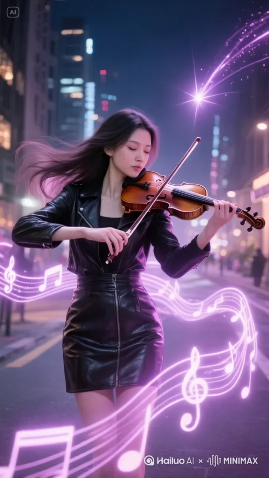 拉小提琴 by Hailuo AI Video Generator