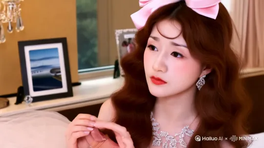然而，爱情的道路并非一帆风顺。王杰的工作需要他经常出差，这让两人相聚的时问变得十分有限。有时候，小雅会在深夜里独自思念着远方的他，心中充满了担忧和不安。而王杰，也在忙碌的工作中努力维系着这份感情，他会在每一个空闲的时刻给小雅打电话，寄回各地的特色礼物。 by Hailuo AI Video Generator