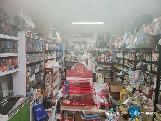 生成一段文具店很乱，顾客很多 ，生意很好 by Hailuo AI Video Generator