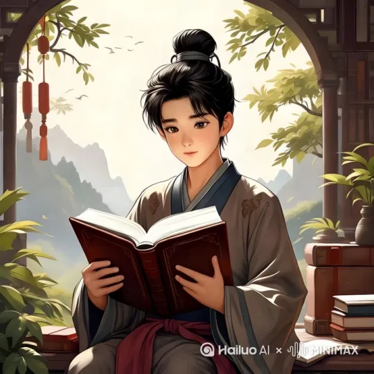 头发动起来，眼睛眨一眨，后边的风铃及树叶动起来，天上飞的鸟动起来 by Hailuo AI Video Generator