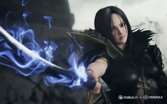 举起手中的剑向前劈砍 by Hailuo AI Video Generator