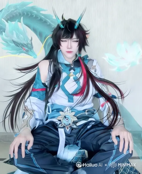 眨眼，头发飘动 by Hailuo AI Video Generator