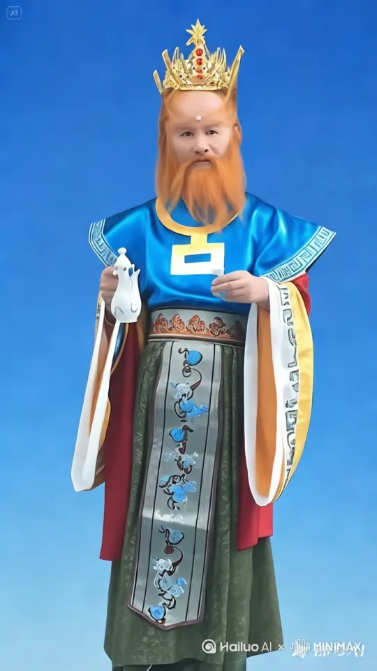 龙王爷在喝着酒，左摇右晃的喝醉了，跟随镜头 by Hailuo AI Video Generator