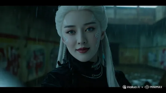 头发随风摆动，嘴角上扬，慢慢的走来[推出,上升,下摇] by Hailuo AI Video Generator