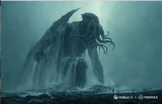 [晃动]图中的克苏鲁怪兽站起身来 by Hailuo AI Video Generator