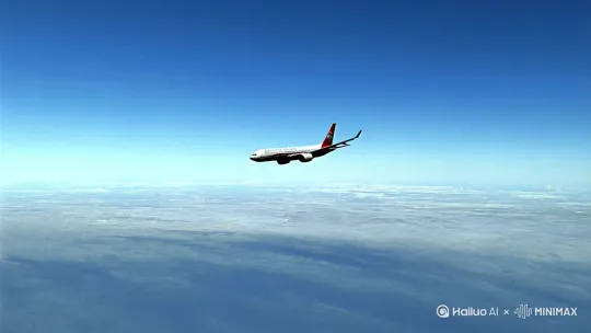 一架波音777在万米高空突然断成三节 by Hailuo AI Video Generator