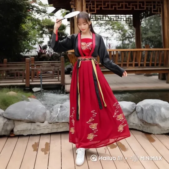 让图片里的小姐姐跳一段优美的古代舞蹈 by Hailuo AI Video Generator