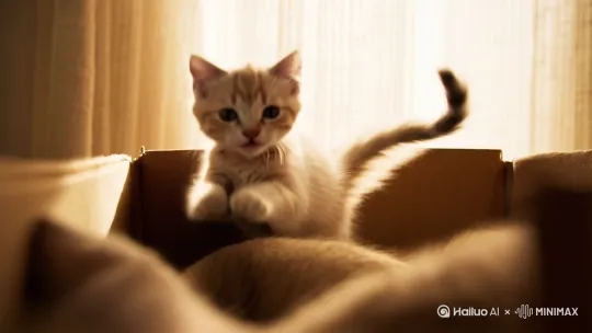 1. **玩耍**：小猫可能会在盒子里追逐自己的尾巴，或者用爪子拍打任何会动的东西。它们可能会互相打闹，或者试图爬出盒子再跳回去，享受这种简单的乐趣。

2. **睡觉**：小猫在盒子里蜷缩成一团，安静地睡着。它们可能会发出轻轻的呼噜声，显示出它们感到安全和满足。

3. **探索**：小猫会用鼻子嗅来嗅去，用爪子轻轻拍打盒子的边缘，或者试图用牙齿咬一咬。它们可能会站起来，用前爪搭在盒子的边缘，探头探脑地观察周围的环境。

如果你有机会观察这些场景，那一定是非常治愈的体验。猫咪的这些行为不仅展示了它们的自然习性，也让人感受到一种纯真的快乐。 by Hailuo AI Video Generator