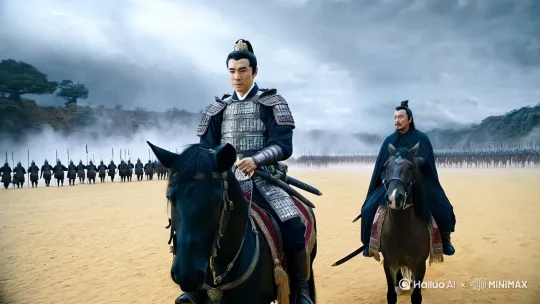 生死护城
角色
1. 将军:名叫凌峰,久经沙场,忠诚爱国,为守护城池不惜一切。
2. 副将:名叫赵虎,英勇善战,对将军忠心耿耿。
3. 敌军将领:名叫拓跋烈,野心勃勃,妄图攻下城池扩大领地。
第一幕:战前对峙
- 场景:城外,黄沙漫天,两方军队对峙。凌峰骑着高头大马,身着战甲,神色凝重地看着对面的敌军。拓跋烈同样骑着马,身披黑色披风,眼神中透露出势在必得的狠厉。赵虎紧跟在凌峰身后,手按剑柄。
- 对话
- 拓跋烈(大声喊话):“凌峰,识相的就赶紧开城投降,我可饶你和城中百姓不死,否则城破之日,定让你们血流成河!”
- 凌峰(目光如炬,大声回应):“拓跋烈,你休要张狂!此城乃我朝根基,有我凌峰在,你休想前进一步!”
- 拓跋烈(冷笑):“哼,就凭你?今日便是你和这城池的末日!”
- 凌峰(拔出佩剑,指向拓跋烈):“要想进城,先从我的尸体上踏过去!”
- 拍摄建议:远景拍摄两方军队对峙的场面,展现出紧张的气氛。镜头拉近,特写凌峰、拓跋烈的表情,突出他们的神态和气势。
- 道具:马匹、战甲、佩剑、军旗。
第二幕:商议对策
- 场景:回到城中营帐,凌峰和赵虎坐在桌前,桌上摊着军事地图。凌峰紧皱眉头,思索着应对之策。
- 对话
- 赵虎(担忧地):“将军,敌军兵力数倍于我们,这可如何是好?”
- 凌峰(手指在地图上比划):“我们虽兵力不足,但城池坚固,可利用地势设下埋伏。你带一队人马,埋伏在城西的山谷,等敌军追击时,截断他们的后路。我在城上指挥,正面迎敌,引他们进入埋伏圈。”
- 赵虎(坚定地点头):“是,将军!末将定不辱使命!”
- 凌峰(拍了拍赵虎的肩膀):“此战关乎全城百姓的生死存亡,务必小心行事。”
- 拍摄建议:中景拍摄营帐内两人商议的场景,镜头可以给到地图,展示战略部署。
- 道具:营帐、军事地图、桌椅。
第三幕:激烈战斗
- 场景:城外,喊杀声震天。拓跋烈指挥着敌军攻城,凌峰在城楼上沉着指挥,士兵们奋力抵抗。城墙上箭如雨下,双方都有不少伤亡。
- 对话
- 凌峰(大声呼喊):“兄弟们,守住城墙,不能让敌军上来!”
- 士兵们(齐声高呼):“死守城池,绝不后退!”
- 拓跋烈(挥舞着长刀):“给我冲,攻下城池重重有赏!”
- 敌军士兵(疯狂地冲锋):“杀!”
- 拍摄建议:多角度拍摄战斗场面,如从城楼上俯拍敌军攻城,从地面仰拍城墙上的士兵射箭,展现战斗的激烈。
- 道具:弓箭、盾牌、云梯、长刀。
第四幕:诱敌深入
- 场景:凌峰见敌军攻势渐猛,佯装不敌,下令打开城门,率军撤退。拓跋烈以为有机可乘,率军追击。
- 对话
- 拓跋烈(大笑):“哈哈,凌峰,你也不过如此!追!”
- 凌峰(边退边喊):“撤!”
- 拍摄建议:拍摄军队撤退和追击的画面,展现出混乱和紧迫的氛围。
- 道具:战马、军旗。
第五幕 by Hailuo AI Video Generator