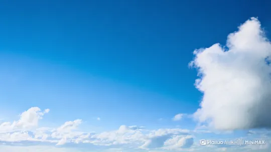 蓝蓝的天空，白云朵朵，瞬间电闪雷鸣，雷公电母都出来了 by Hailuo AI Video Generator