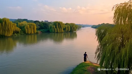 生成一个淇河卫河共渠三河交汇处美景的视频30秒 by Hailuo AI Video Generator