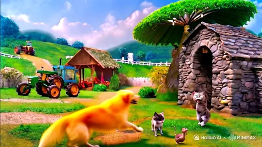 农家小院里的欢乐交响曲
🌳 背景:古朴农家院,梧桐树撑起绿荫,石磨静静伫立,拖拉机停在角落,满是乡村烟火气。
🐶 狗追猫:黄狗撒欢儿,追着花猫满院跑,花猫上蹿下跳,却不忘紧盯石磨旁的老鼠——
🐱 猫捉老鼠:前爪一扑,老鼠瞬间成“囊中之物”,尽显“喵星人”的机敏。
🦆 鸡飞狗跳:狗儿玩性大发,又撵得公鸡扑棱翅膀、鸭子嘎嘎逃窜,满院鸡飞狗跳,热闹非凡!
✨ 乡村的日常,因这些灵动的生命,满是生机与趣味。
(文案简洁,突出场景与动物互动,适配高清视频画面,展现农家小院的鲜活烟火。) by Hailuo AI Video Generator