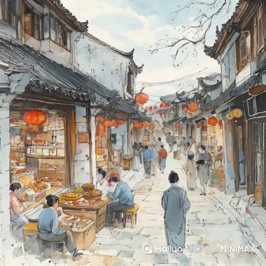 [推进,上升]人物在街道上正常行走 by Hailuo AI Video Generator