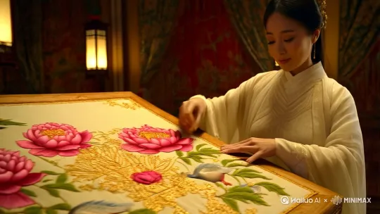 古风言情|《锦杀》
文案：
京城第一绣娘虞锦枝，能绣出令皇后
倾心的牡丹，也能用金线暗织杀机。
为查姐姐离奇坠楼案，她主动接近嫌
疑人一—戍边归来的阴鸷将军谢沉。
「传闻谢将军剜人眼珠下酒，姑娘不怕？」他捏住她绣绷上的鸳鸯。
她笑靥如花：「怕，所以给您绣了合婚帖。」
当血案线索指向皇室，她才惊觉，谢
沉腰间玉佩的残线，与姐姐临终攥紧
的丝线一模一样.......
关键词：双强博弈|悬疑权谋|丝线藏毒 by Hailuo AI Video Generator