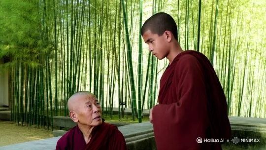 中国的小和尚问老和尚人为什么会有那么多的烦恼？
老和尚意味悠长的说烦恼并非真实的存在，而是因为我们对他认知不足，所以才会困扰我们，那你看同事一件事，有的就能困住一些人，形成烦恼，有的却不能，为什么呢？是因为内心不同罢了 by Hailuo AI Video Generator
