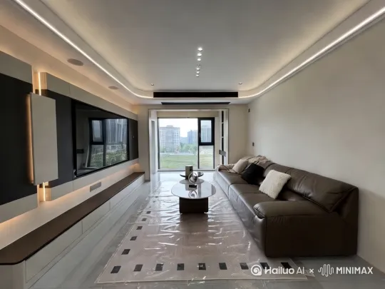 一个二手房销售员在里面唱歌，歌词为[跟随](你说你还是不想签单，其实你已被我看穿) by Hailuo AI Video Generator
