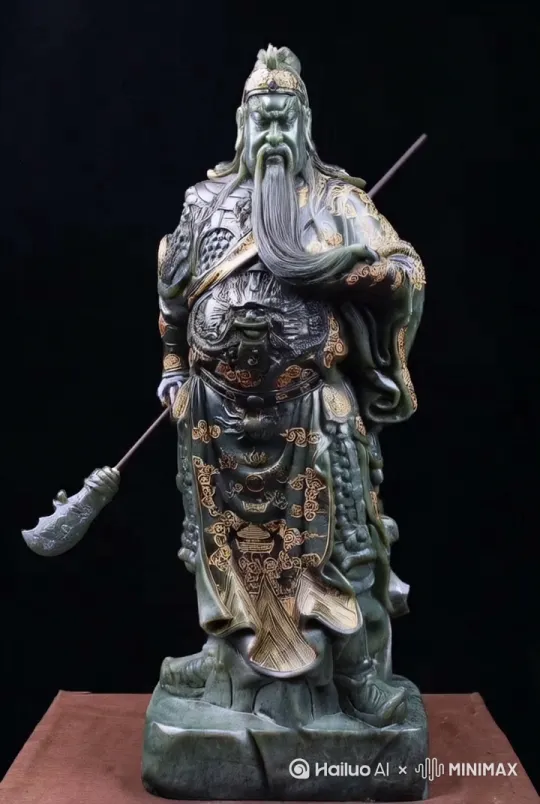 关公挥舞大刀，一路走来，大喊抓曹操。背景有山有水。 by Hailuo AI Video Generator