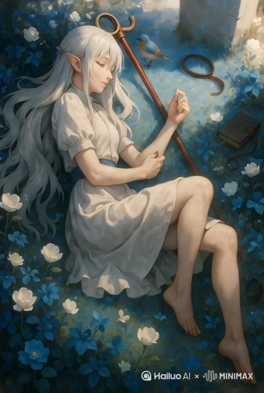 [推出,上升,下摇]风轻轻吹过，小鸟跳来跳去 by Hailuo AI Video Generator