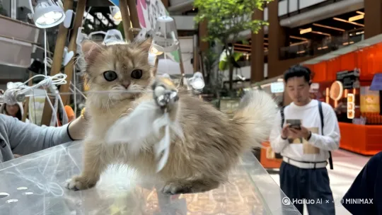 猫咪玩耍 活泼 可爱[左移,推进,右摇] by Hailuo AI Video Generator