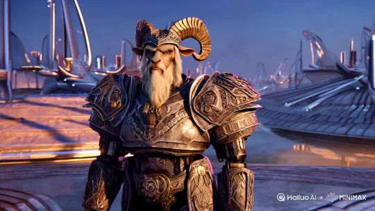 睿智确时而暴躁的机械羊战士[右摇,变焦推进] by Hailuo AI Video Generator