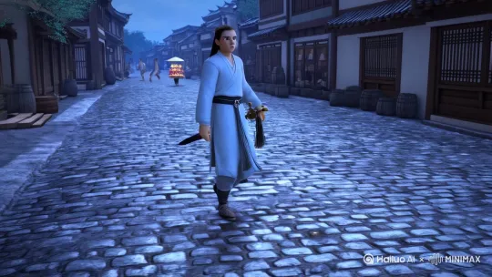 以下是适合古装微电影不同场景的视频提示词，你可以按需选用或调整：
 
场景一：初入江湖
晨光熹微，古旧的小镇街道上，青石板路泛着清冷光泽。主角身着一袭淡蓝色质朴布衣，腰佩长剑，剑穗随风轻摆。脚步坚定而略带青涩，好奇地张望着街边古色古香的店铺，偶有几位路人匆匆而过，投来或审视或好奇的目光，远处有卖糖人的小贩吆喝声传来，声音在寂静街道上悠悠回荡。
 
场景二：酒楼冲突
热闹喧嚣的酒楼内，人声鼎沸，酒气弥漫。主角坐在角落安静饮酒，这时一群身着华丽服饰、面露骄横之色的富家子弟簇拥而入。其中一人不小心撞翻了主角放在一旁的包裹，包裹里的东西散落一地，富家子弟不仅不道歉，反而出言讥讽。主角眉头微皱，眼中闪过一丝不悦，缓缓起身，手不自觉地按在剑柄上，气氛瞬间紧张起来，酒楼内其他食客见状纷纷停下动作，投来关注目光。
 
场景三：林间邂逅
阳光透过茂密的树林，洒下斑驳光影。主角在林中赶路，突然听到一阵悠扬的琴声。循声而去，在一片开满野花的空地上，一位身着淡粉色古装长裙的女子正专注抚琴。微风轻拂，发丝与裙摆随风飘动，女子容貌秀丽，气质温婉。主角不禁放慢脚步，静静地站在一旁聆听，生怕惊扰了这份美好，目光中渐渐流露出欣赏与倾慕。
 
场景四：生死决战
乌云密布，狂风呼啸，在一处悬崖边。主角与宿敌对峙，双方眼神充满杀意。宿敌身着黑色劲装，手持长刀，刀身闪烁着寒光。主角神色冷峻，长剑出鞘，剑身龙吟。狂风卷起飞沙走石，两人同时发动攻击，刀光剑影交错，招式凌厉迅猛，身形在风中不断闪动，每一招都生死相搏，脚下的土地被剑气刀气划出一道道裂痕，战况激烈。 by Hailuo AI Video Generator