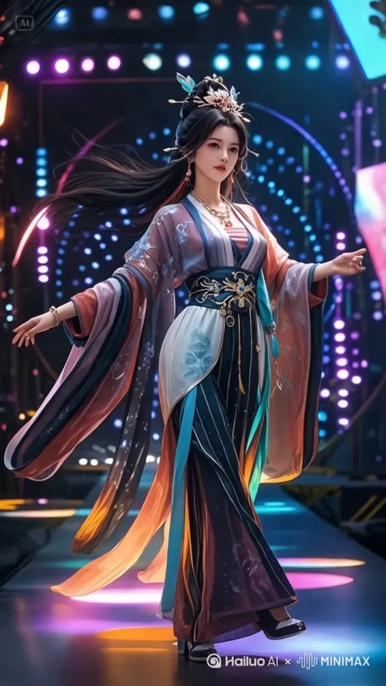 让图片以走秀的姿态向镜头走近，迷人的步伐，让人蠢蠢欲动，动作自然流畅 by Hailuo AI Video Generator