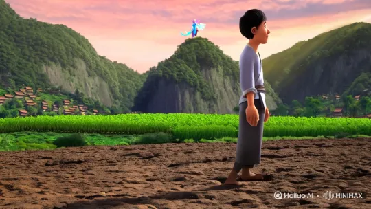 **麒麟缘**

在华夏大地的青峰山下，祥和村中住着一位名叫李沐风的青年农夫。他勤劳善良，却因家境贫寒，生活艰辛。每日，他面对贫瘠的土地辛勤耕耘，期盼着丰收的奇迹。

一日清晨，当李沐风走向田间时，一阵奇异的香气扑鼻而来。他抬头望去，只见前方不远处，一只身形庞大、五彩斑斓的神兽麒麟正静静地站在田埂上。李沐风心中涌起一股莫名的激动与敬畏，连忙跪下磕头。麒麟告诉他，因他心地善良、勤劳勇敢，特来赐他福祉，让他家中五谷丰登、六畜兴旺。

自那以后，李沐风家的田地仿佛被施了魔法，庄稼长得格外茂盛，牲畜也格外健壮。村民们纷纷前来祝贺，李沐风成了村里的名人。但他并未因此迷失自我，依然保持着勤劳和谦逊的品质，经常帮助村里的孤寡老人和贫困家庭。他还用自己的积蓄修建了一座学堂，聘请先生教孩子们读书识字。

然而，村中的富商赵钱对李沐风的成功心怀嫉妒，趁夜深人静之时想要破坏他的庄稼。麒麟得知此事，从天而降，怒目圆睁地直视着赵钱，吓得他连连求饶。麒麟警告他若再心生恶念，必遭天谴。赵钱从此改过自新，开始热心公益事业。

李沐风深知，麒麟的庇护虽重要，但更重要的是心怀善念、勤劳致富的道理。他继续过着简单而幸福的生活，用自己的行动感染着周围的人。每当有人问他成功的秘诀时，他总是微笑着说：“是麒麟大人给了我庇护和力量，但更重要的是我学会了这些人生的真谛。”

李沐风与麒麟的故事在祥和村里代代相传。人们相信，心怀善念、勤劳勇敢的人，定能得到神兽的庇护与福祉。而祥和村也因此成为了一个充满爱与希望的地方，永远繁荣昌盛。

这个故事告诉我们，善良与勤劳是通往成功的关键。无论遇到多少困难和挑战，只要我们保持一颗善良的心，勇往直前，就一定能够创造出属于自己的美好未来。 by Hailuo AI Video Generator