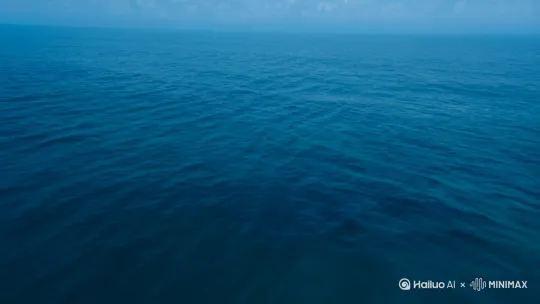 深邃广袤海洋里[变焦推进]，画面中一只超级巨大章鱼在海水里探出头[右移,左摇,跟随]。章鱼从海洋中跃出，冲天海水汹涌，章鱼张开满是牙齿的大口冲向镜头，巨须向多个方向散开，超级恐怖[推出,上升,下摇]。写实风格。超高清。 by Hailuo AI Video Generator