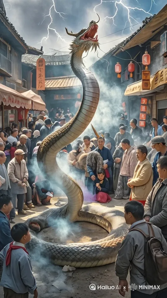 每个人拿出机枪向龙射击，快速射击，面对面射击，周围火光四射有爆炸，龙飞跃冲天。 by Hailuo AI Video Generator