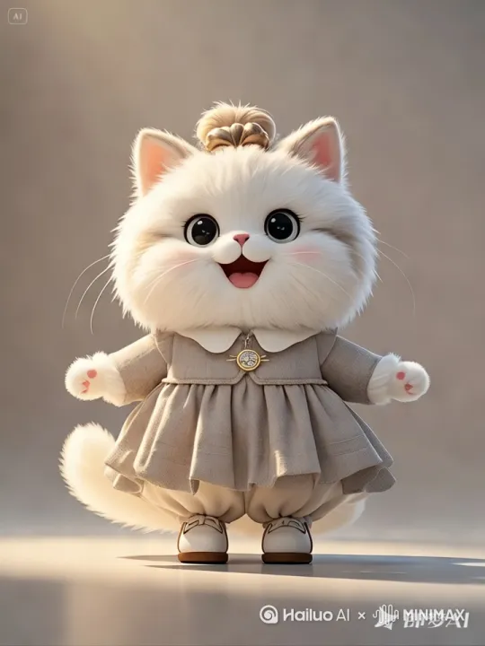 [推出,上升,下摇]小猫咪载歌载舞，非常的快乐 by Hailuo AI Video Generator