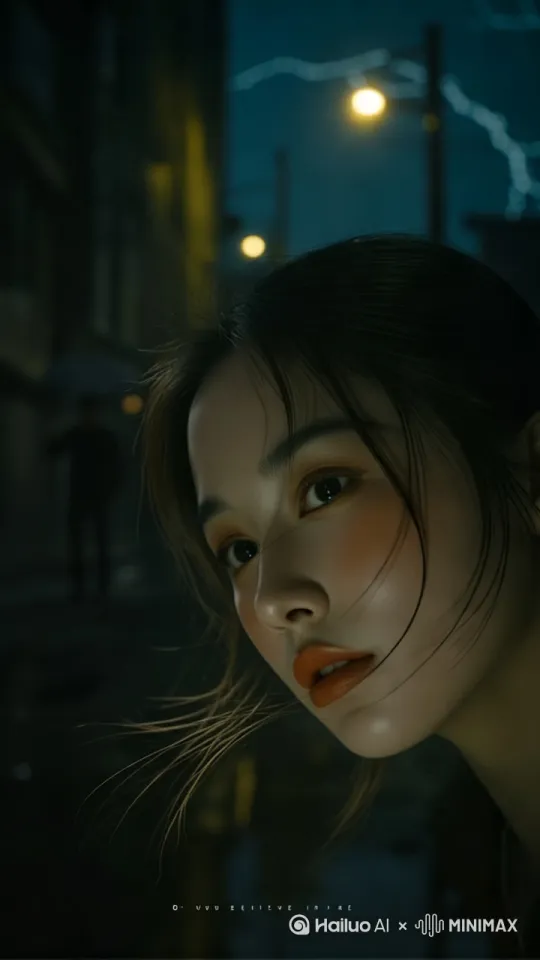 ## 18秒视频脚本： 《雨夜·遇见》

**画面1 (0-3秒):** 

* 昏暗的雨夜，路灯昏黄，雨滴打在镜头上，模糊了视线。

* 镜头缓缓下移，一双沾满泥水的帆布鞋踩在水洼中，溅起水花。

* (音效：雨声，脚步声)

**画面2 (4-7秒):**

* 镜头跟随脚步移动，画面中出现一个模糊的身影，撑着黑色的雨伞，走在空无一人的街道上。

* (音效：雨声，脚步声，远处传来隐约的雷声)

**画面3 (8-11秒):**

* 镜头拉近，聚焦在身影手中的雨伞上，雨滴顺着伞骨滑落。

* 突然，一道闪电划破夜空，照亮了伞下人的侧脸，是一个神情落寞的年轻女子。

* (音效：雷声，雨声，心跳声逐渐加快)

**画面4 (12-15秒):**

* 镜头切换到女子身后，一个高大的身影出现在雨幕中，朝她走来。

* 女子似乎察觉到了什么，停下脚步，缓缓回头。

* (音效：雨声，脚步声，心跳声)

**画面5 (16-18秒):**

* 镜头特写女子的眼睛，瞳孔放大，映出身后逐渐清晰的身影。

* 画面定格，音乐戛然而止，留下悬念。

* (音效：无声)

**视频结束，黑屏，出现字幕：** 

* “你，相信命运吗？”

**视频风格：** 悬疑，文艺，略带惊悚

**音乐：** 可以选择节奏缓慢，带有悬疑感的钢琴曲或弦乐。

**其他：** 可以根据需要调整视频节奏和细节，例如增加一些环境音效，或者使用不同的拍摄角度来增强画面冲击力。[右摇,拉远,跟随] by Hailuo AI Video Generator
