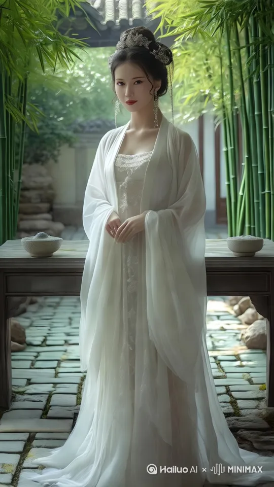 动提示词：镜头从庭院全景缓缓推进，聚焦女子双手微微上扬的姿势，脚下开始凝结云雾。 动提示词：女子双手快速结印抬起至胸前，脚下云雾迅速扩散，形成稳固的云台。她轻轻一踏，整个人缓缓升入空中。 by Hailuo AI Video Generator