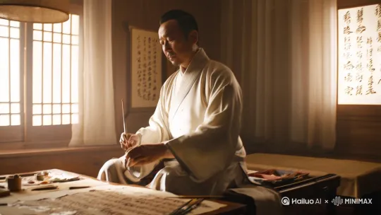 在古雅的工作室里,虞师傅开启修复日常。老纸古绢作底,以洗、揭、补、全的技艺,让残卷渐复真容。修画亦是修心,他以专注为舟,载千年丹青穿越岁月,残碎入,云锦出,守“书画司命”之责,续传统艺术的温度 。 by Hailuo AI Video Generator