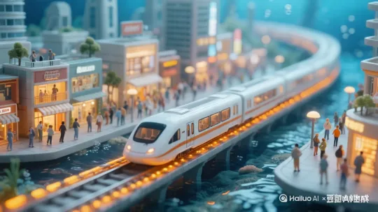 列车在行驶 by Hailuo AI Video Generator