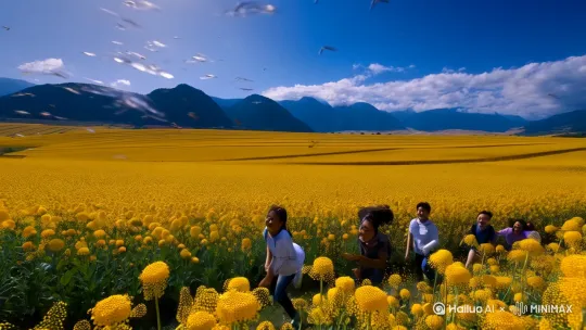 镜号
景别
画面内容
时长
音乐 / 音效
剪辑要点
1
全景
阳光洒在广袤无垠的罗平油菜花田，金色花浪随风起伏，远处山峦连绵
0:00 - 0:05
节奏强烈的电子音乐起，风声、虫鸣声渐强
画面从暗到亮，快速切入，展现壮丽全景
2
中景
游客在花田间欢笑奔跑，衣角随风飘动
0:05 - 0:08
音乐持续，欢快的笑声
使用快速切镜，突出人物活力
3
特写
晶莹剔透的露珠在油菜花花瓣上滚动，反射出五彩光芒
0:08 - 0:11
音乐节奏点，露珠滚动音效
特写画面细腻，与前镜形成景别对比
4
全景
洱海波光粼粼，平静湖面倒映着蓝天白云，远处白族村落错落有致
0:11 - 0:16
音乐节奏加快，湖水波动声
利用渐变转场，从花田过渡到洱海
5
中景
帆船在洱海上乘风破浪，船帆鼓起，船后划出白色水花
0:16 - 0:19
音乐高潮，帆船破浪声
画面快速切换，展现动感
6
特写
水花溅起打在船舷上，水珠飞溅
0:19 - 0:22
音乐节奏点，水花音效
特写增强视觉冲击
7
全景
丽江古城在夜色中灯火辉煌，古街古巷人来人往，热闹非凡
0:22 - 0:26
音乐持续，喧闹人声、欢笑声
从洱海夜景淡入古城夜景，制造氛围
8
中景
身着民族服饰的纳西族姑娘小伙在广场上载歌载舞，热情洋溢
0:26 - 0:30
欢快民族音乐融入主音乐，歌舞声
快速剪辑歌舞画面，体现欢乐氛围
9
特写
舞者们精致的服饰刺绣、灵动的表情
0:30 - 0:33
音乐节奏点，服饰摩擦声
特写展现民族文化细节
10
全景
玉龙雪山高耸入云，山顶白雪皑皑，山腰云雾缭绕
0:33 - 0:38
音乐节奏稍缓，风声增强
从古城仰拍雪山，全景展示雄伟
11
中景
登山者沿着蜿蜒山路艰难攀爬，步伐坚定
0:38 - 0:41
音乐持续，登山者喘息声
切镜展现登山动态
12
特写
登山者坚毅的眼神，望向山顶，汗水从额头滑落
0:41 - 0:44
音乐节奏点，呼吸音效
特写突出人物精神
13
全景
虎跳峡中江水汹涌澎湃，奔腾而下，撞击着岩石溅起巨大白色浪花
0:44 - 0:50
激昂音乐高潮，江水咆哮声
快速切入，展现震撼场景
14
中景
勇敢的漂流者乘坐皮划艇在湍急江水中起伏穿梭，惊险刺激
0:50 - 0:54
音乐节奏加快，皮划艇与水撞击声
画面快速切换，增强紧张感
15
特写
漂流者兴奋的表情，水花打在脸上
0:54 - 0:57
音乐节奏点，呼喊声
特写捕捉人物情绪
16
全景
普达措国家公园内，草原一望无际，牦牛、羊群悠闲吃草，远处森林茂密
0:57 - 1:02
音乐舒缓，鸟鸣声、牛羊叫声
从虎跳峡远景拉至普达措全景，自然过渡
17
中景
游客漫步在栈道上，欣赏着周围美景，不时驻足拍照
0:102 - 1:05
音乐持续，脚步声
平稳切镜，展现悠然氛围
18
特写
一朵娇艳的野花在微风中轻轻摇曳，花瓣上的花粉清晰可见
1:05 - 1:08
音乐节奏点，微风声
特写展现自然生机
19
全景
石林中奇峰怪石林立，形态各异，在夕阳余晖下被染成金黄色
1:08 - 1:13
音乐节奏稍缓，风吹石缝声
画面色彩绚丽，全景展示奇特地貌
20
中景
游客在石林间穿梭，好奇地触摸着石头，惊叹不已
1:13 - 1:16
音乐持续，惊叹声
切镜展示人物互动
21
特写
石头上独特的纹理，记录着岁月的痕迹
1:16 - 1:19
音乐节奏点，手指触摸石头音效
特写呈现细节
22
全景
云南各地美景如走马灯般快速切换，最后画面定格在一片美丽星空下的云南大地
1:19 - 1:30
音乐渐弱，虫鸣声渐弱
快速剪辑，强化记忆点，画面渐暗结束 by Hailuo AI Video Generator