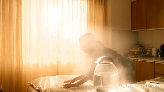 明亮清晨,阳光洒进卧室,闹钟响起,主人公起床,走到厨房倒一杯温水喝下。画面切换到日历标注每日饮水目标(1.5 - 2升),旁边放着带有刻度的水壶。接着展示主人公在办公室,每隔一段时间就小口喝一口水。然后出现街边奶茶店场景,主人公路过却径直走向便利店买了瓶矿泉水。再到医院,医生正在给特殊疾病患者叮嘱饮水注意事项。最后画面回到主人公家中,温馨字幕打出“喝水有门道,5个要点要记牢”。 by Hailuo AI Video Generator