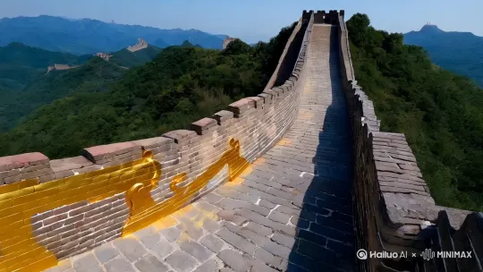 金枪水泥建筑长城 by Hailuo AI Video Generator