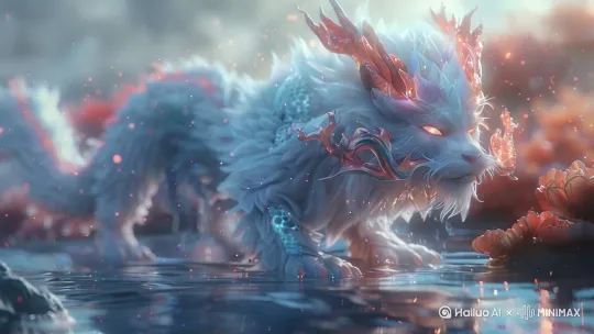 神兽向前走，f动作流畅真实，镜头跟随，高品质，8k by Hailuo AI Video Generator