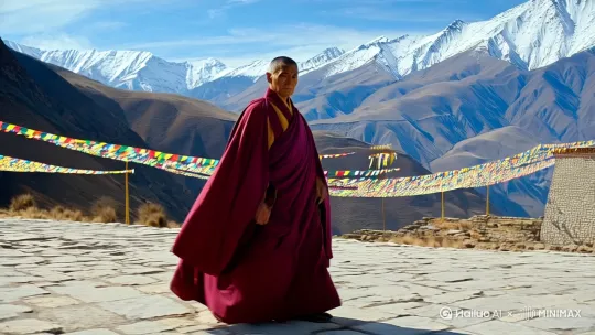 一西藏第一高僧灶龙是文武双全，武艺更是天下第一，打败过中原十大顶尖高手。他的龙象功以炼至最高十级，古今第一，西藏王请他做国师，在他治理下西藏民风淳朴，民富国强，国泰民安。 by Hailuo AI Video Generator