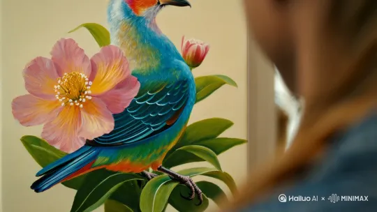 真实的花鸟画视频 by Hailuo AI Video Generator