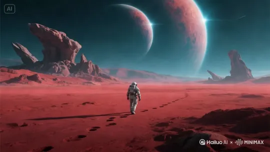 镜头推进到人物背部特写，并跟随人物 by Hailuo AI Video Generator