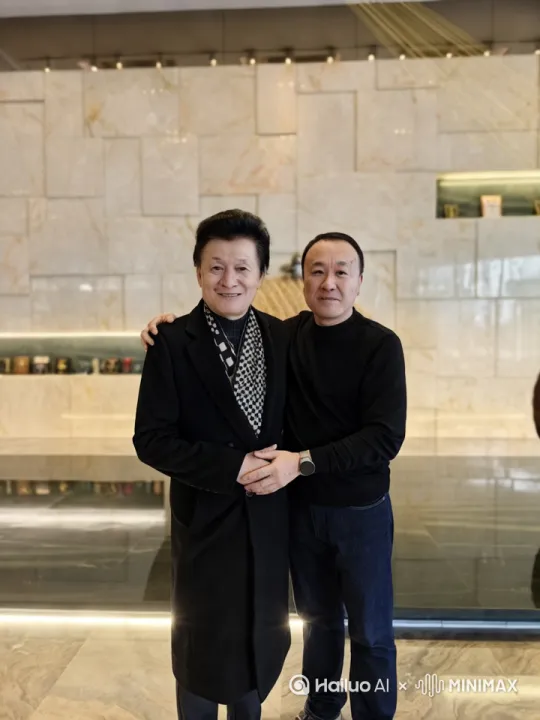 握手，最后拥抱，左侧人问右侧人，老师你好，右侧人回答左侧人，你一定好好学习，最后亲切拥抱[左移,推进,右摇] by Hailuo AI Video Generator