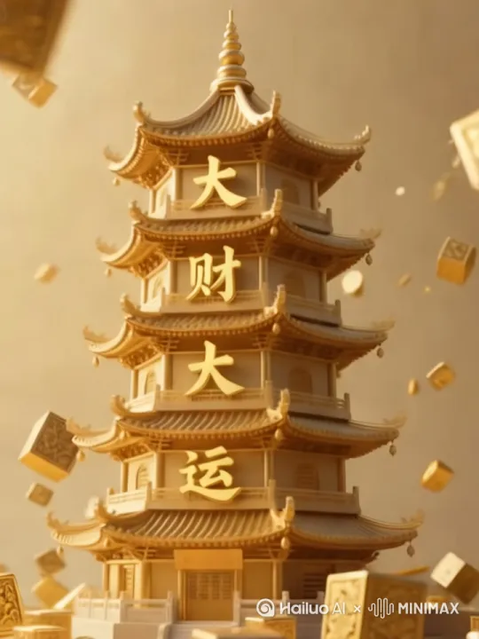 金堂不金塔不停的转动，有许多金币，金元宝和金条从上空纷纷落下[左移,右摇,跟随] by Hailuo AI Video Generator