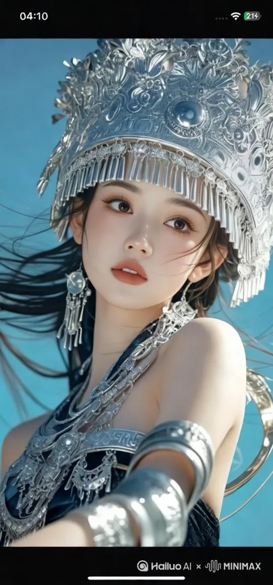 少女流下眼泪，用手帕擦眼泪 by Hailuo AI Video Generator