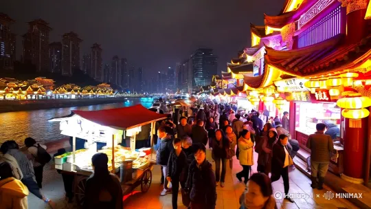 一重庆南滨路夜景 by Hailuo AI Video Generator